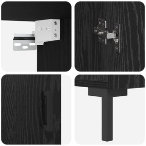 Credenza Rovere nero 69,5 x 34 x 180 cm Legno multistrato 3394541