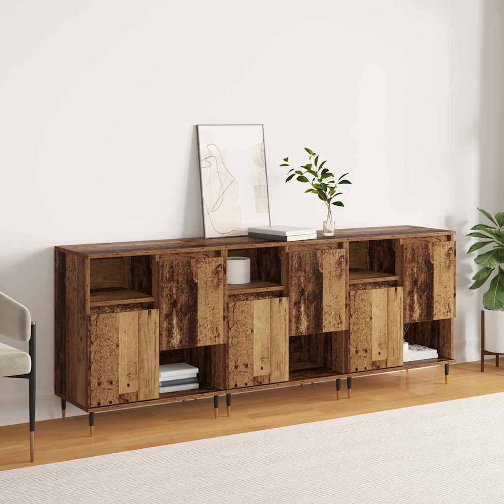 vidaXL Sideboards 3 pcs Legno vecchio 180 x 35 x 70 cm