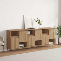 vidaXL Sideboards 3 pcs rovere artigianale 180 x 35 x 70 cm