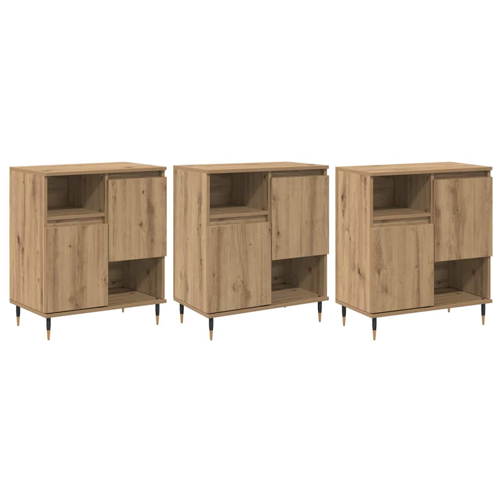 vidaXL Sideboards 3 pcs rovere artigianale 180 x 35 x 70 cm