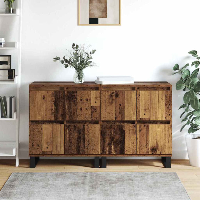 vidaXL Sideboards 2 pcs Legno vecchio 120 x 35 x 70 cm