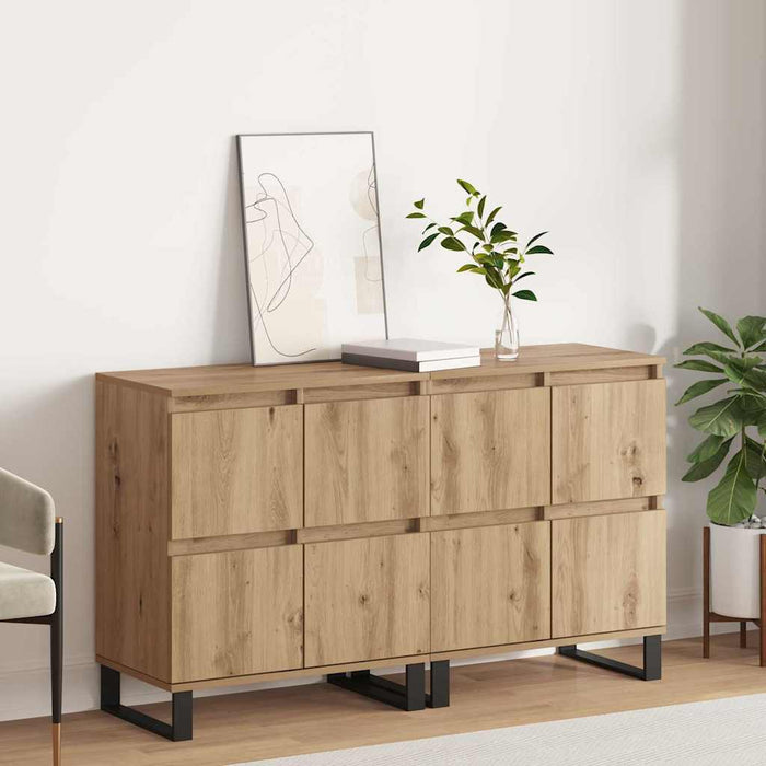 vidaXL Sideboards 2 pcs rovere artigianale 120 x 35 x 70 cm