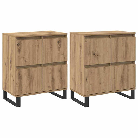 vidaXL Sideboards 2 pcs rovere artigianale 120 x 35 x 70 cm