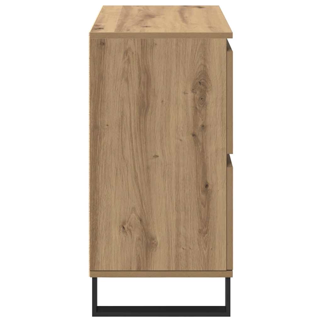 vidaXL Sideboards 2 pcs rovere artigianale 120 x 35 x 70 cm