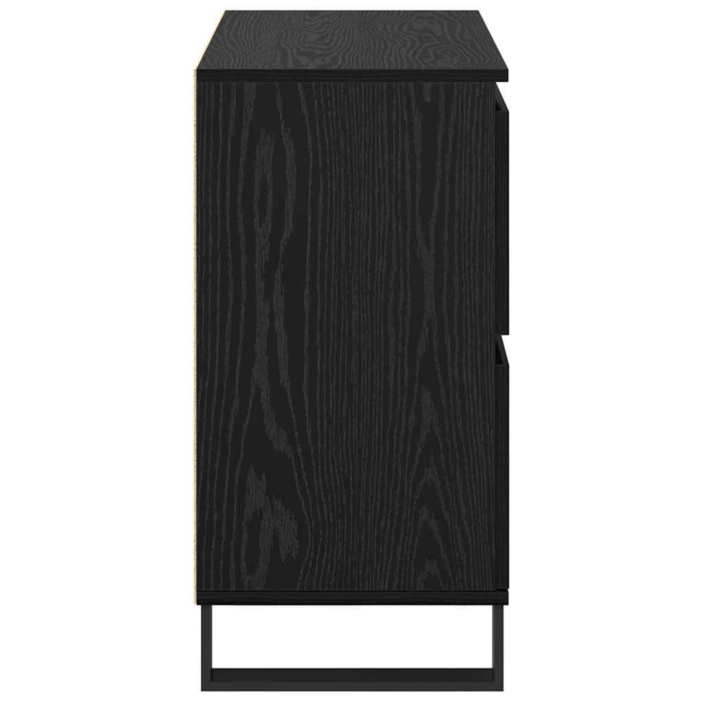 vidaXL Sideboards 2 pcs Rovere nero 120 x 35 x 70 cm Legno multistrato