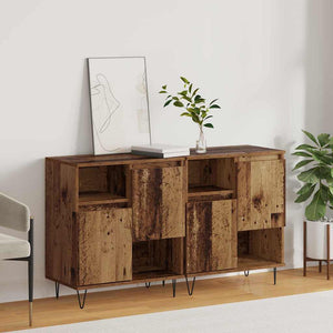 Credenza 2 pz-Set di 2 Buffet-Armadio da cucina Legno vecchio 60 x 35 x 70 cm 240818