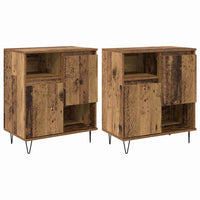 Credenza 2 pz-Set di 2 Buffet-Armadio da cucina Legno vecchio 60 x 35 x 70 cm 240818