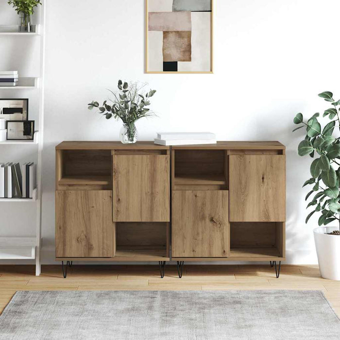 vidaXL Sideboards 2 pcs rovere artigianale 120 x 35 x 70 cm