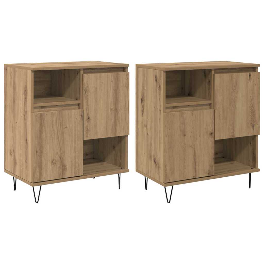 vidaXL Sideboards 2 pcs rovere artigianale 120 x 35 x 70 cm