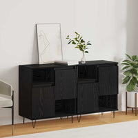 Credenza 2 pz-Set di 2 Buffet-Armadio da cucina Rovere Nero 60 x 35 x 70 cm 901716