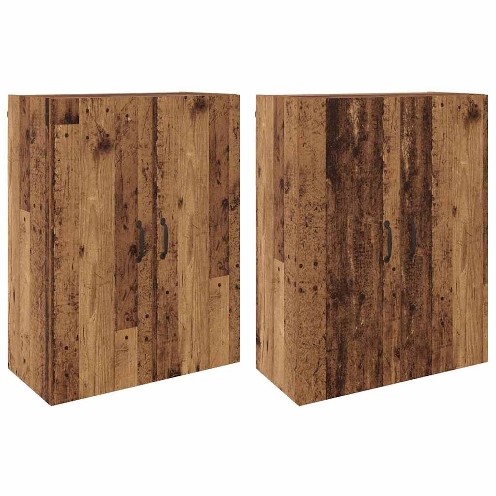 vidaXL Armadi da Muro 2 pcs Legno vecchio 69.5 x 34 x 90 cm