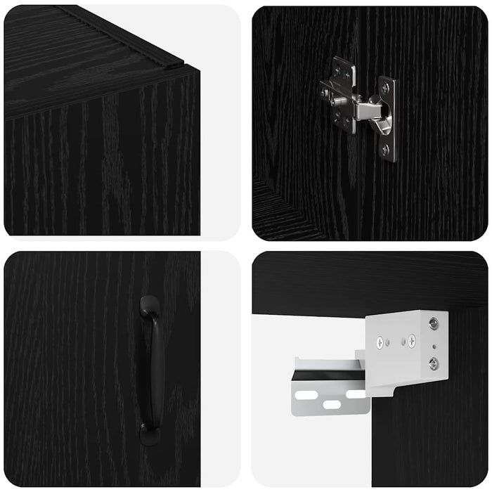 vidaXL Armadi da Muro 2 pcs Rovere nero 69.5 x 34 x 90 cm