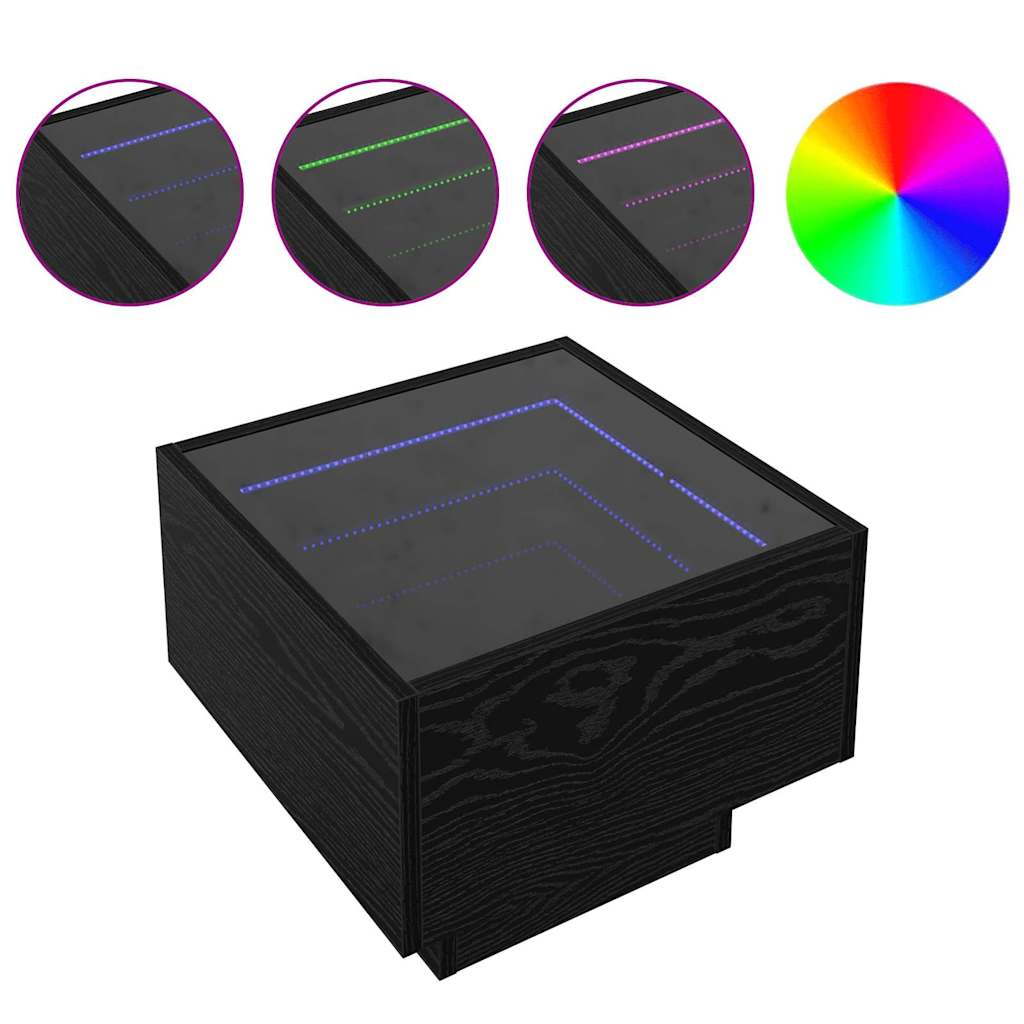 vidaXL Armadio con luci a corde decorative Rovere nero 40 x 40 x 30 cm