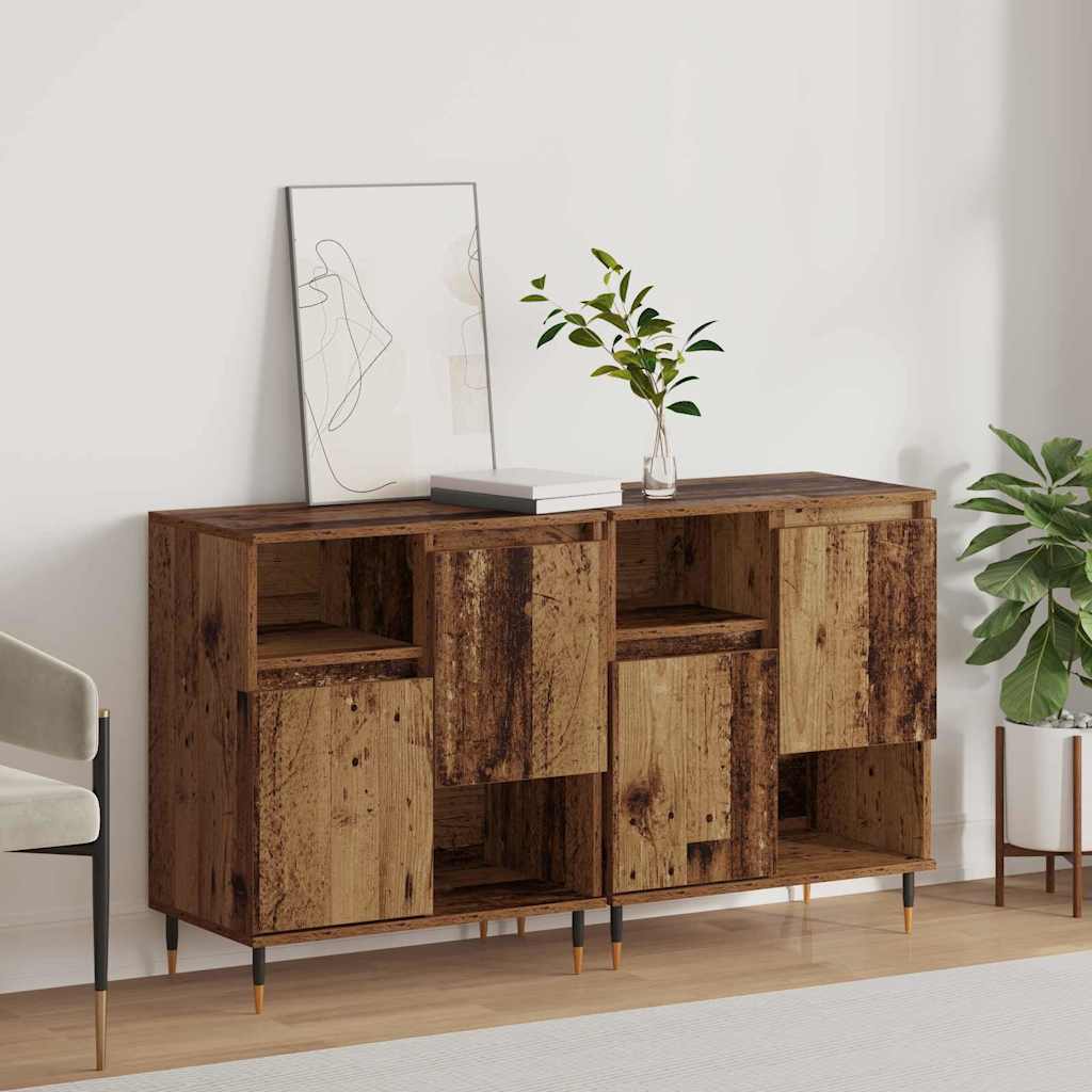 vidaXL Sideboards 2 pcs Legno vecchio 120 x 35 x 70 cm