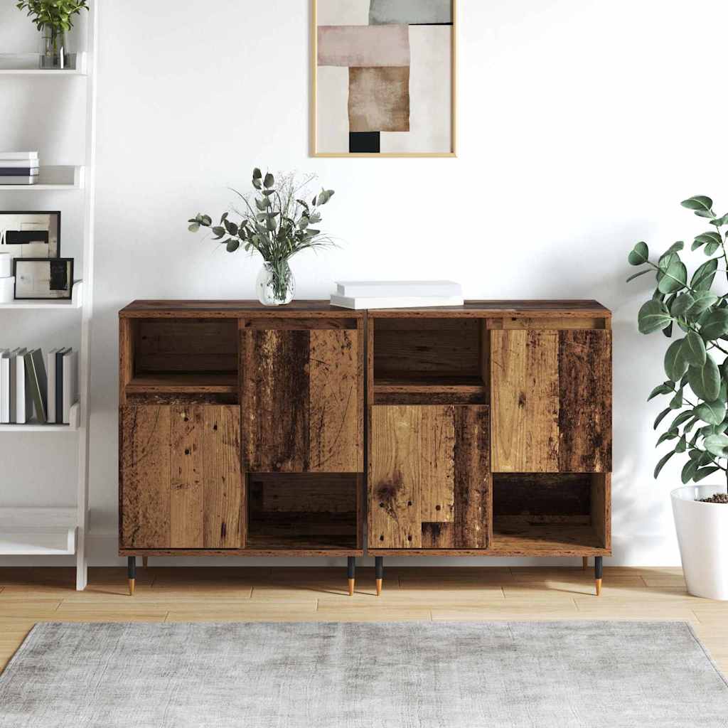 vidaXL Sideboards 2 pcs Legno vecchio 120 x 35 x 70 cm