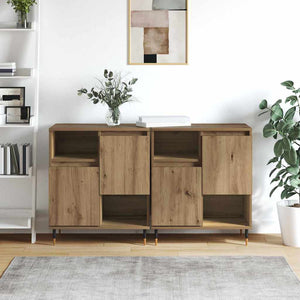 vidaXL Sideboards 2 pcs rovere artigianale 120 x 35 x 70 cm