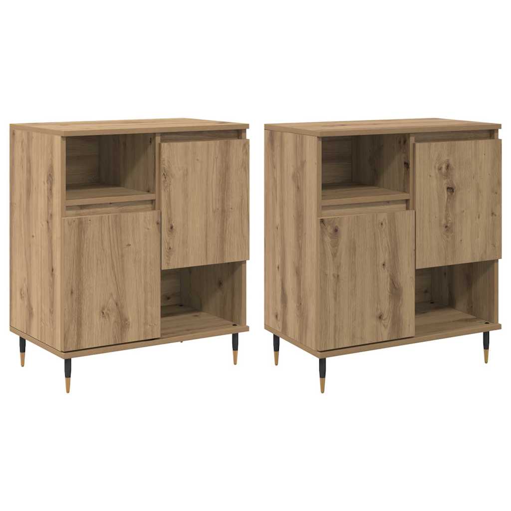 vidaXL Sideboards 2 pcs rovere artigianale 120 x 35 x 70 cm