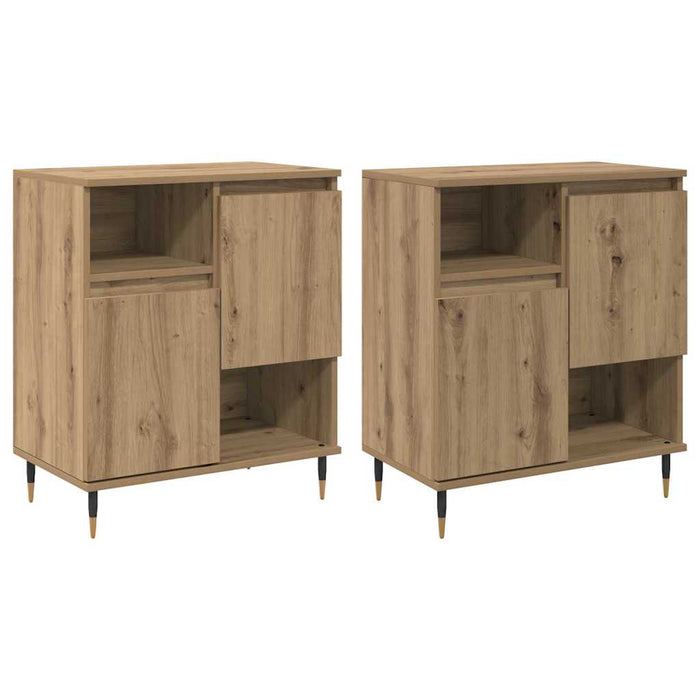 vidaXL Sideboards 2 pcs rovere artigianale 120 x 35 x 70 cm