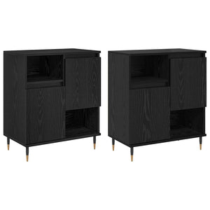 vidaXL Sideboards 2 pcs Rovere nero 120 x 35 x 70 cm Legno multistrato