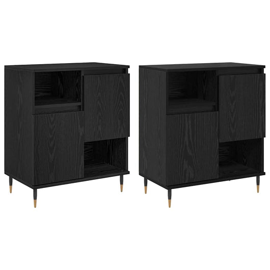 vidaXL Sideboards 2 pcs Rovere nero 120 x 35 x 70 cm Legno multistrato