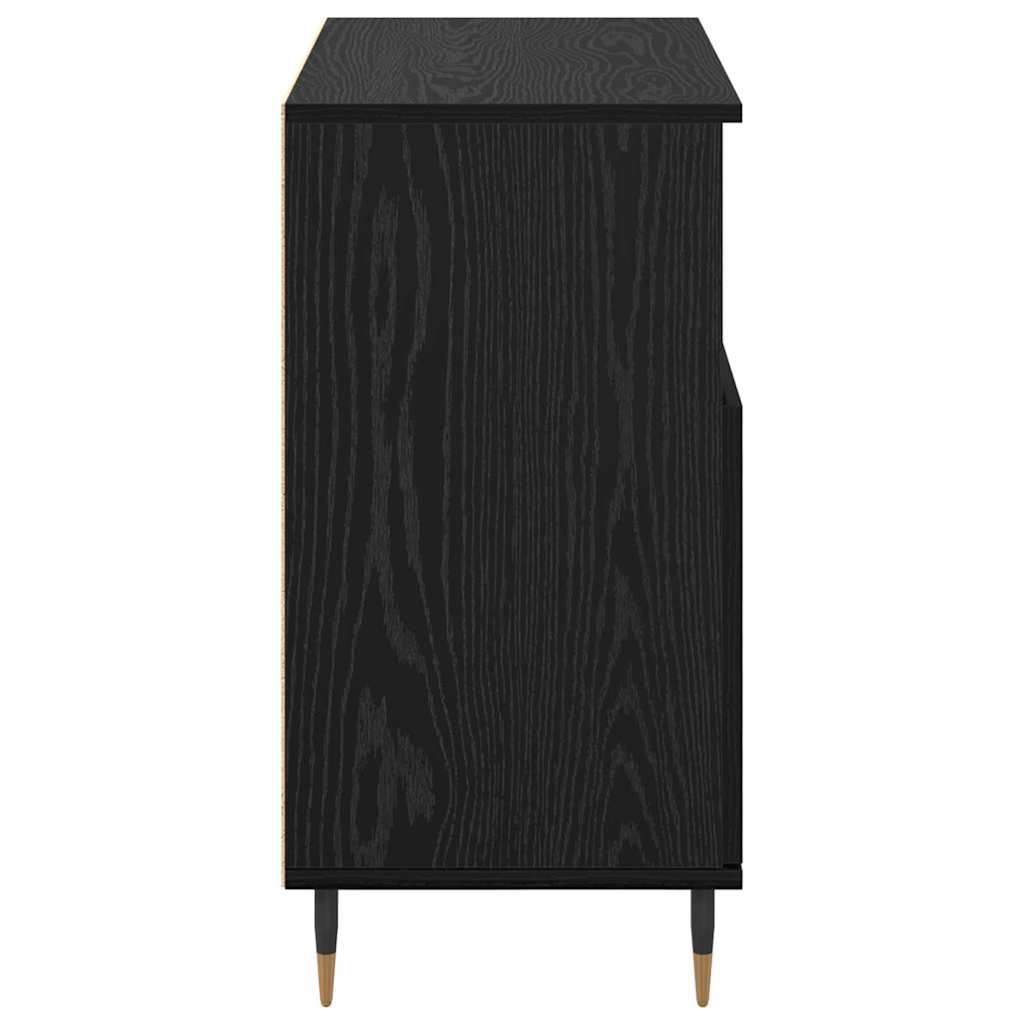 vidaXL Sideboards 2 pcs Rovere nero 120 x 35 x 70 cm Legno multistrato