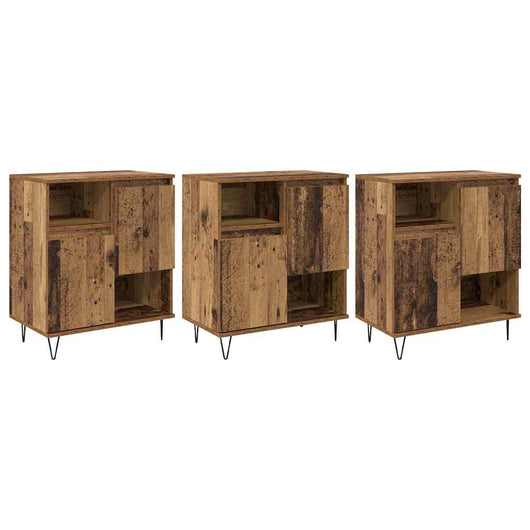 vidaXL Sideboards 3 pcs Legno vecchio 180 x 35 x 70 cm