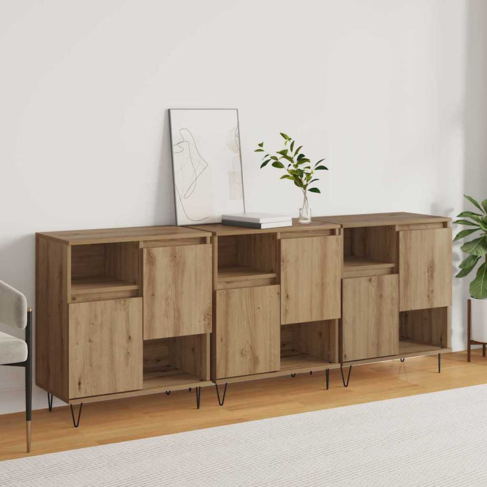 vidaXL Sideboards 3 pcs rovere artigianale 180 x 35 x 70 cm