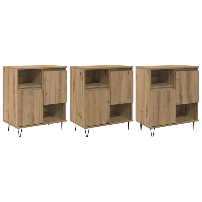 vidaXL Sideboards 3 pcs rovere artigianale 180 x 35 x 70 cm