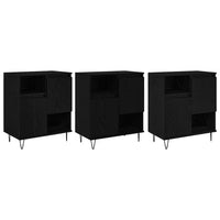 Credenza 3 pz-Set di 3 Buffet-Armadio da cucina Rovere Nero 60 x 35 x 70 cm 630457