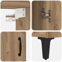 Credenza 2 pz-Set di 2 Buffet-Armadio da cucina Rovere artigianale Legno multistrato 106731