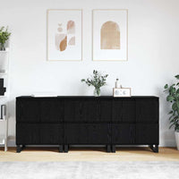 vidaXL Sideboards 3 pcs Rovere nero 180 x 35 x 70 cm Legno multistrato