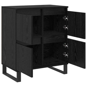 vidaXL Sideboards 3 pcs Rovere nero 180 x 35 x 70 cm Legno multistrato