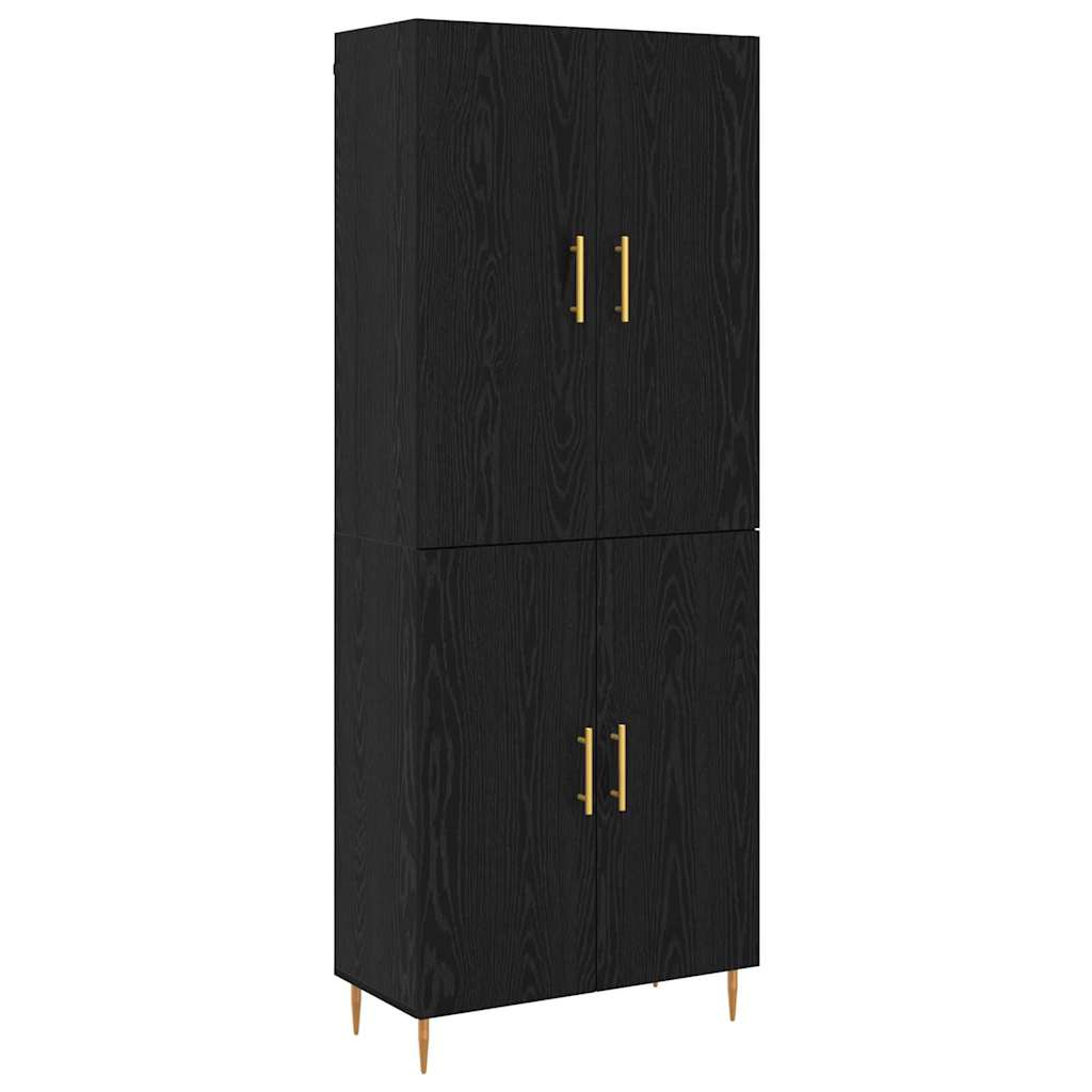 vidaXL Credenza Rovere nero 69,5 x 34 x 180 cm Legno multistrato