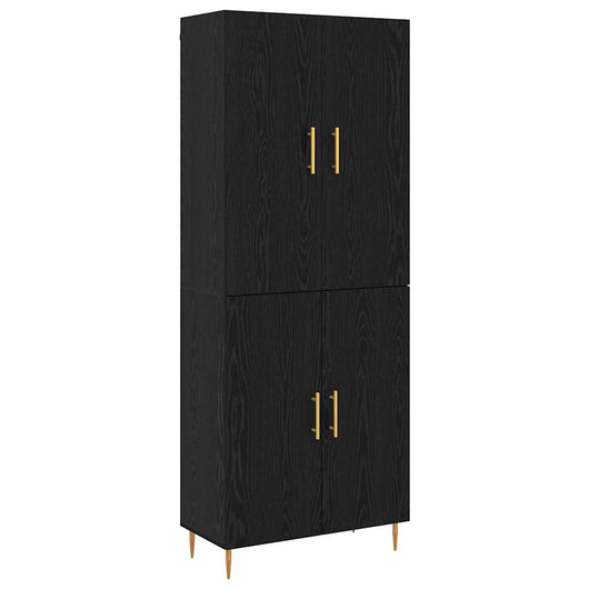 vidaXL Credenza Rovere nero 69,5 x 34 x 180 cm Legno multistrato