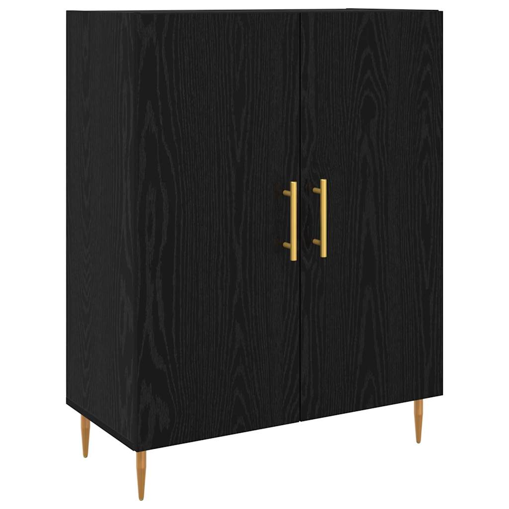 vidaXL Credenza Rovere nero 69,5 x 34 x 180 cm Legno multistrato