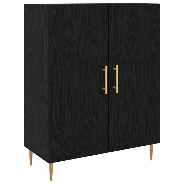 vidaXL Credenza Rovere nero 69,5 x 34 x 180 cm Legno multistrato