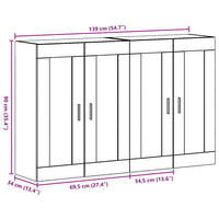 vidaXL Armadi da Muro 2 pcs Legno vecchio 69.5 x 34 x 90 cm