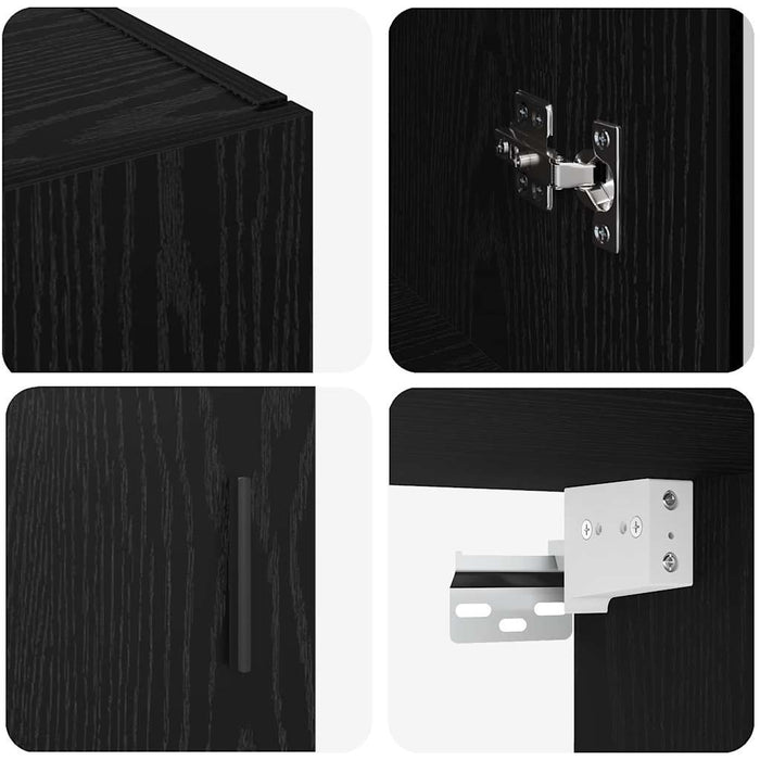Armadi da Muro 2 pcs Rovere nero 69.5 x 34 x 90 cm 3394583