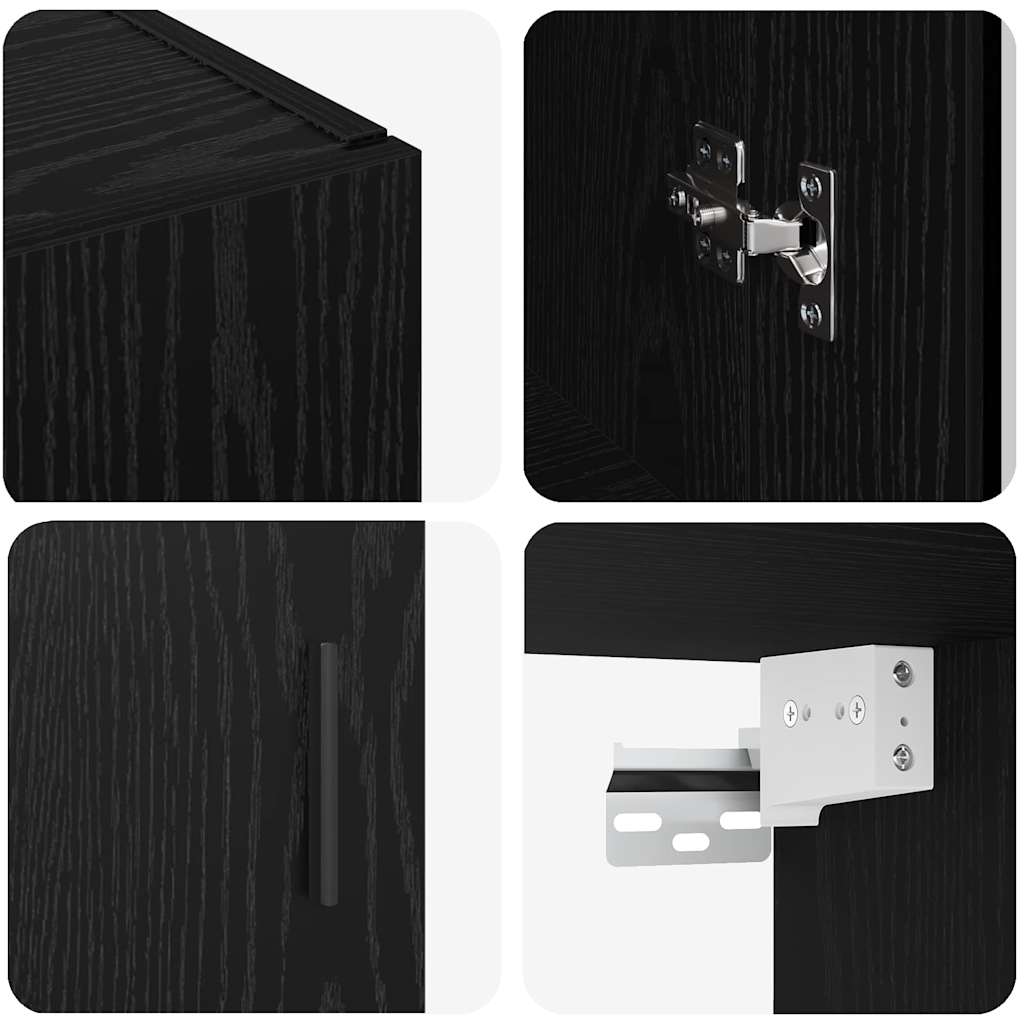 vidaXL Armadi da Muro 2 pcs Rovere nero 69.5 x 34 x 90 cm