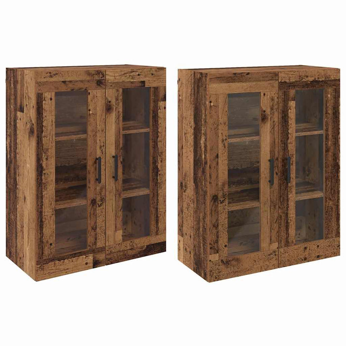 vidaXL Armadi da Muro 2 pcs Legno vecchio 69.5 x 34 x 90 cm