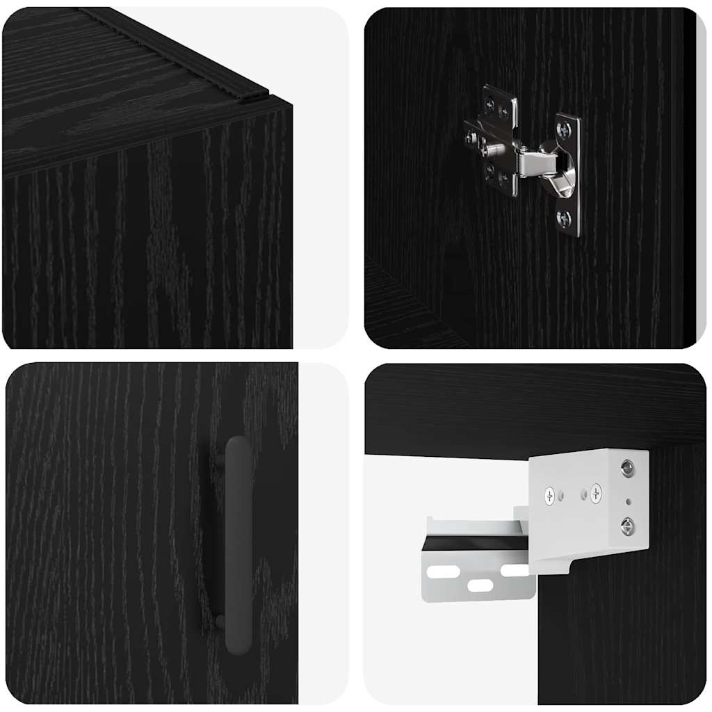 Armadi da Muro 2 pcs Rovere nero 69.5 x 34 x 90 cm 3394586