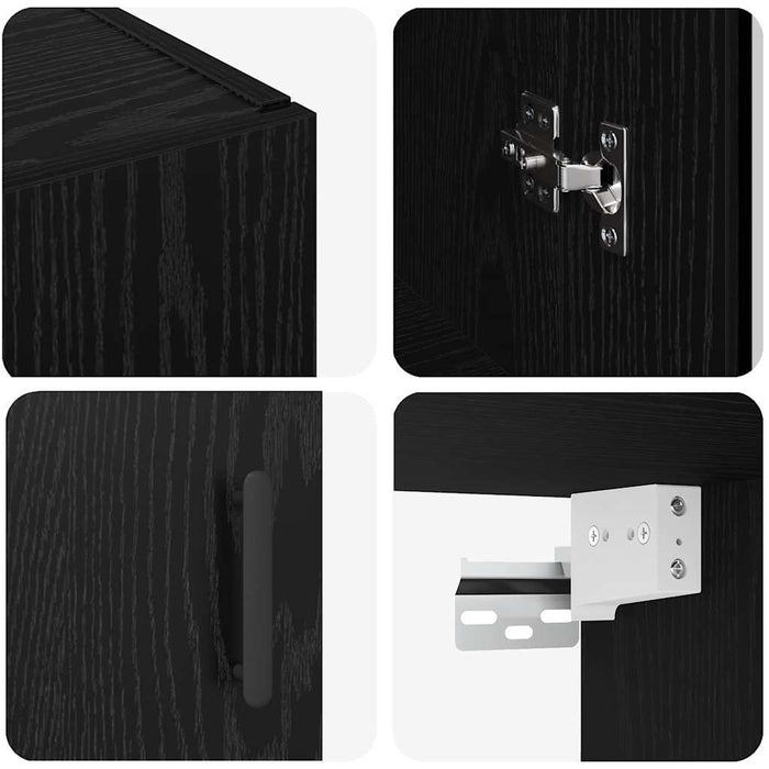 vidaXL Armadi da Muro 2 pcs Rovere nero 69.5 x 34 x 90 cm