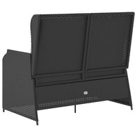 Panchina da giardino con cuscino Nero Poly Rattan 3394440