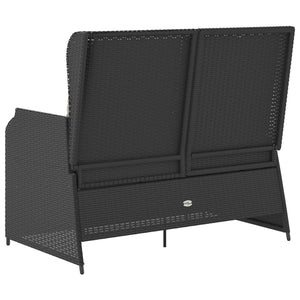 Panchina da giardino con cuscino Nero Poly Rattan 3394440