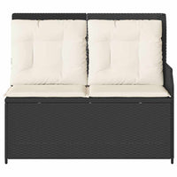 vidaXL Panchina da giardino con cuscino Nero Poly Rattan
