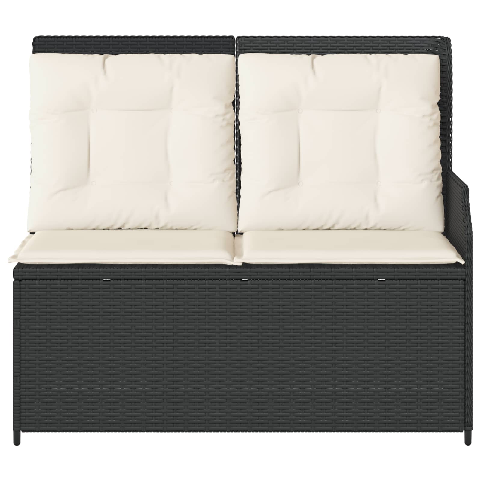 Panchina da giardino con cuscino Nero Poly Rattan 3394440