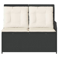 Panchina da giardino con cuscino Nero Poly Rattan 3394440