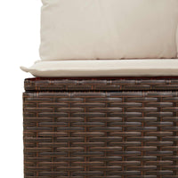 Panchina da giardino con cuscino Marrone Poly Rattan 3394441