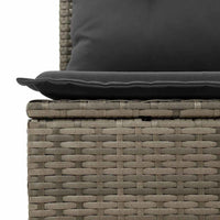 vidaXL Panchina da giardino con cuscino Grigio Poly Rattan