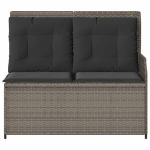 Panchina da giardino con cuscino Grigio Poly Rattan 3394442